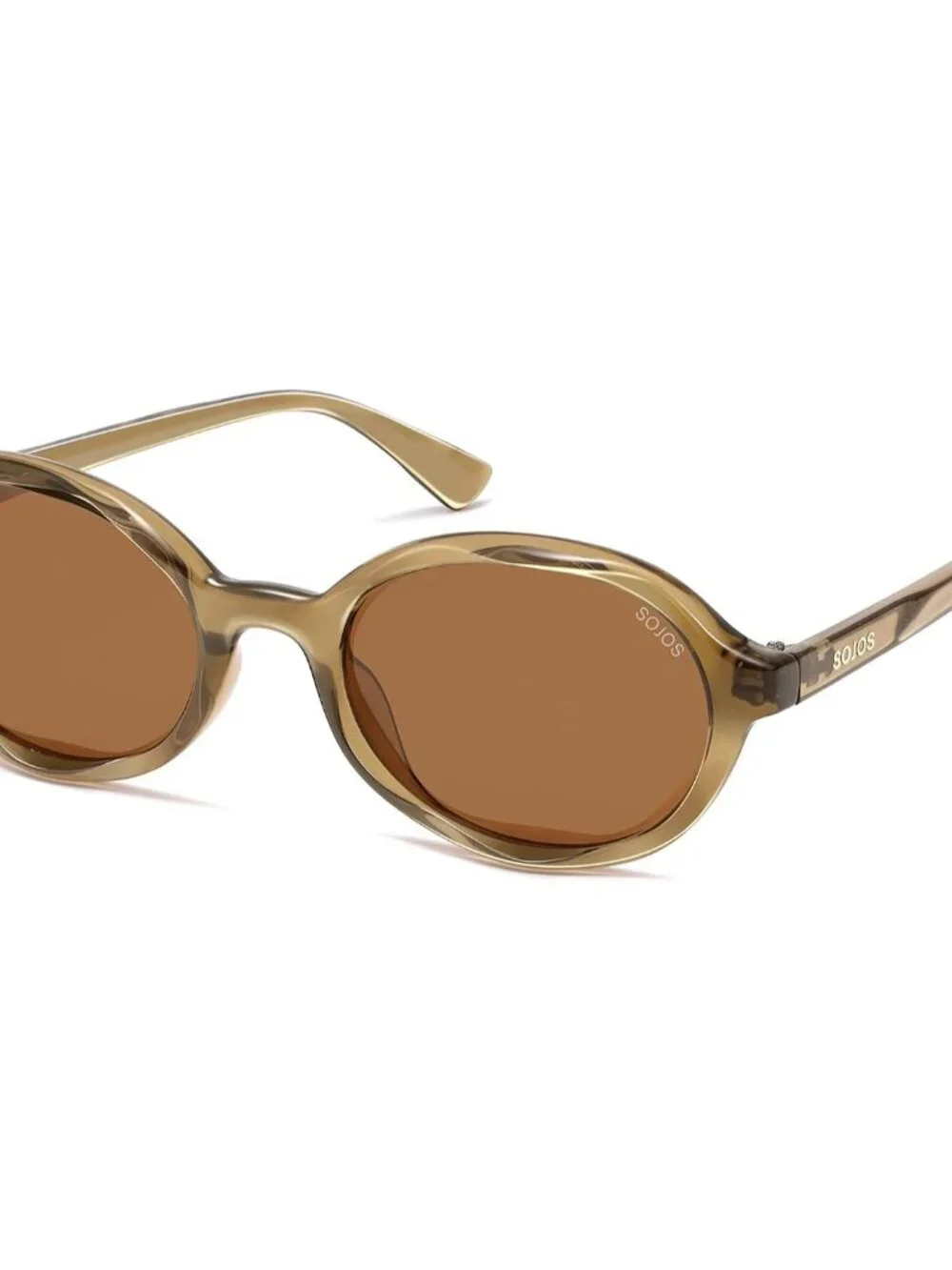 Trendy Oval Polarized Sunglasses for Men & Women - UV400 Brown Shades SJ2697